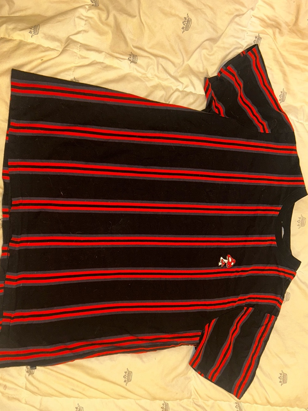 DJAB Simons Tee with Vertical Red & black Pinstripe